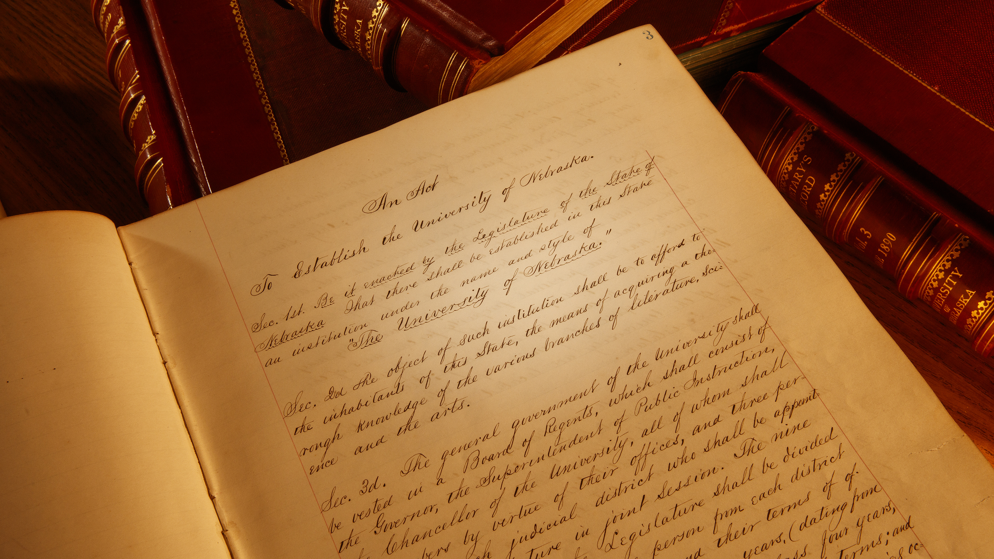 The Nebraska Lectures will expand to a year-long series in celebration of the university's 150th anniversary in 2019. The first lecture, on Jan. 23, will examine the history of the Nebraska Unicameral. Pictured is the charter that officially created the university on Feb. 15, 1869.