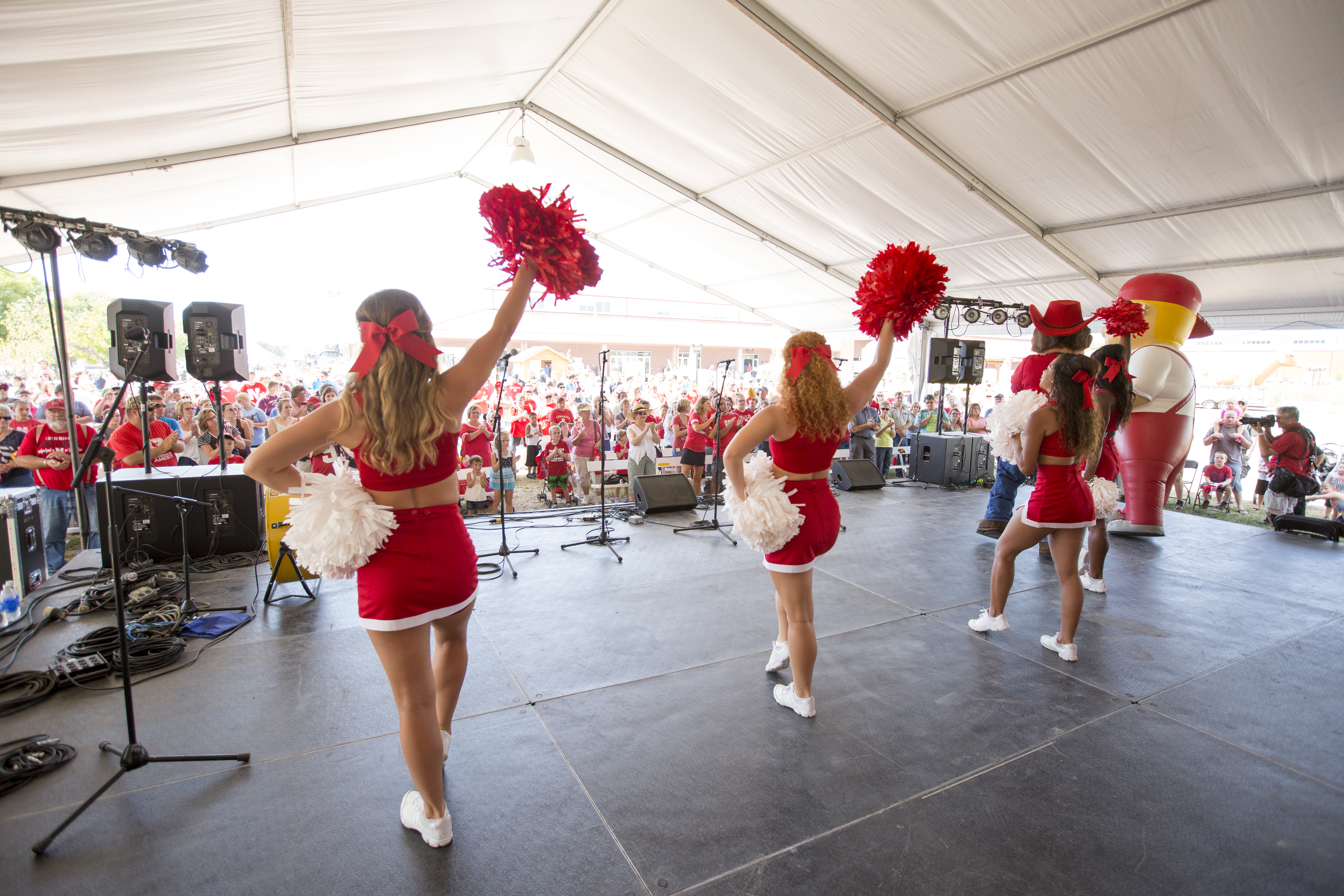 Nebraska State Fair visitors can cheer along with Husker cheerleaders during Red Out Day on Sept. 3. The 2017 fair runs from Aug. 25 to Sept. 4 in Grand Island.