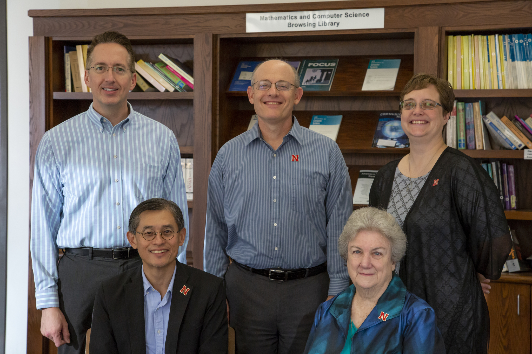 The research team includes (back row, from left) Kent Steen, Guy Trainin and Wendy Smith; (front row, from left) Leen-Kiat Soh and Gwen Nugent.