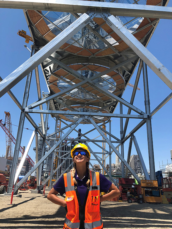 Maddie Johnson, a biological systems engineering graduate from the University of Nebraska–Lincoln, interned with Kiewit Corp. at the Alamitos Energy Center in California in 2018 and is now employed by Kiewit.