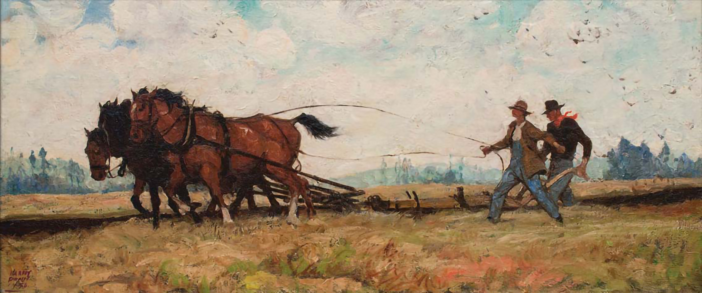 “Sons of the Frontier,” circa 1940, by Harvey Dunn (1884–1952).