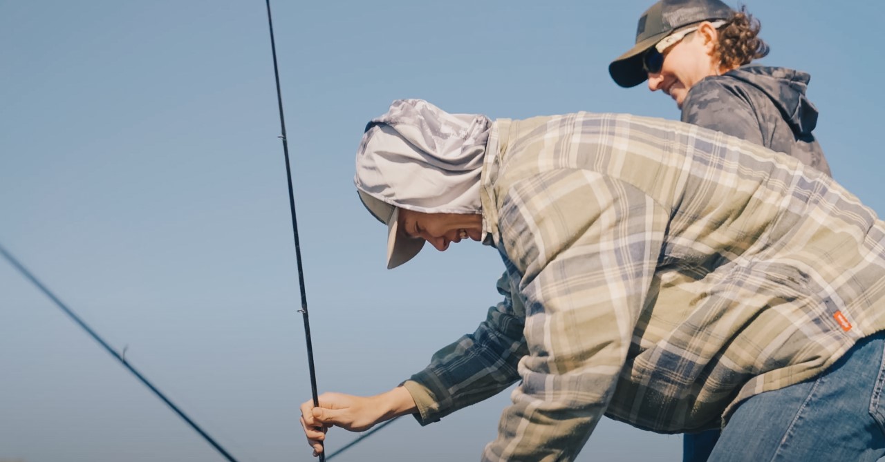 Cade Ludwig (foreground) and Hunter Suchsland (background), co-owners of LS Lures, are participating in the Engler Fellow Experience this summer.