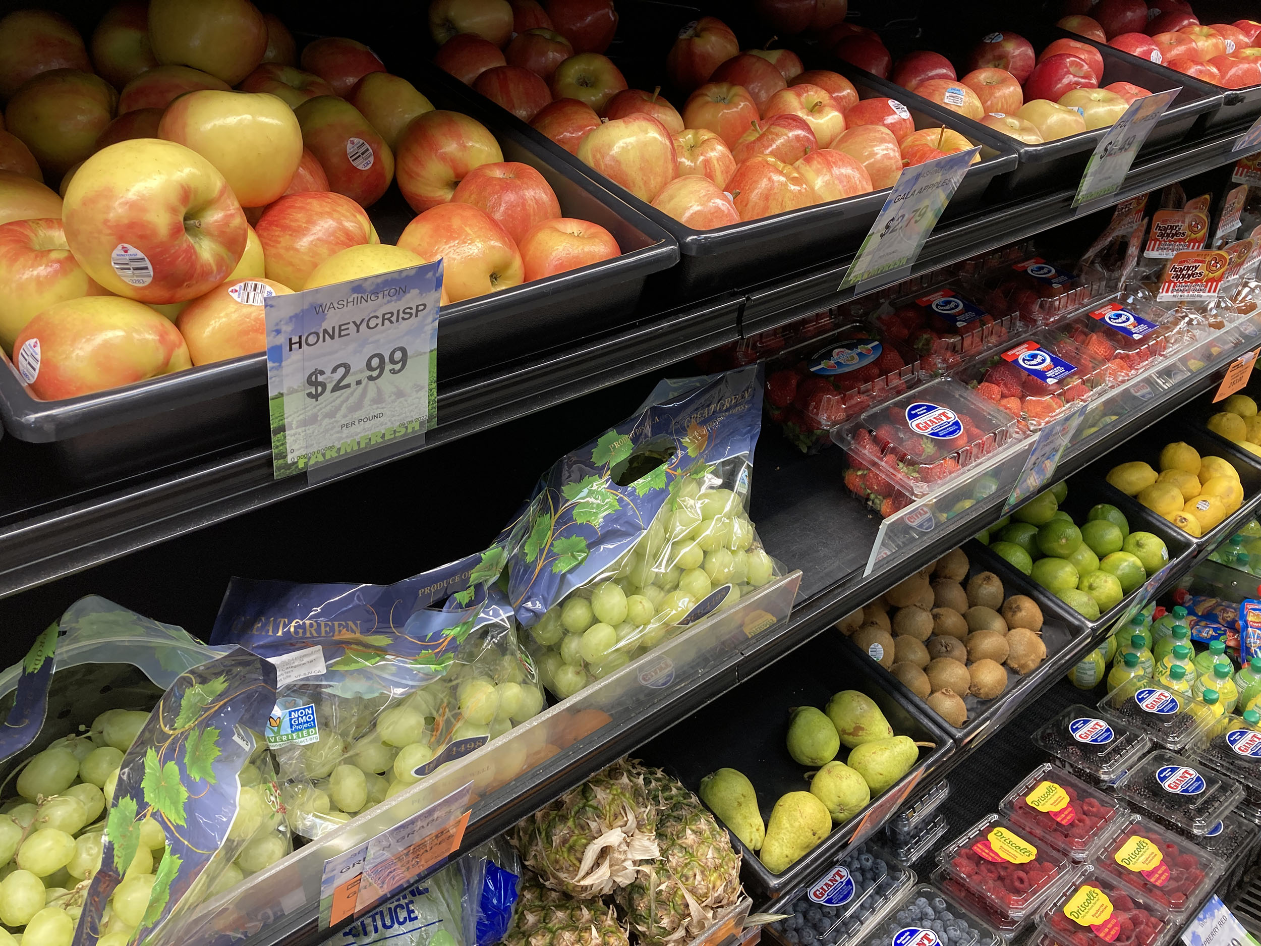 Fresh fruit is on display at the Hometown Market in Red Cloud, Nebraska.