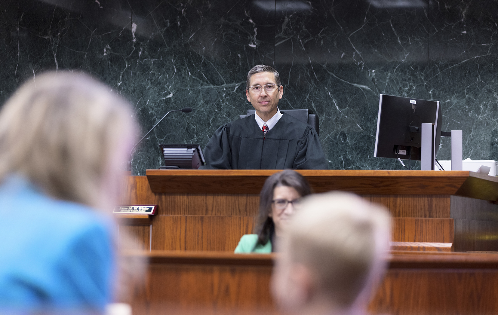 Lancaster County Juvenile Court Judge Reggie Ryder presides in a simulated courtroom for the College of Law Children’s Justice Clinic in this 2021 photo.