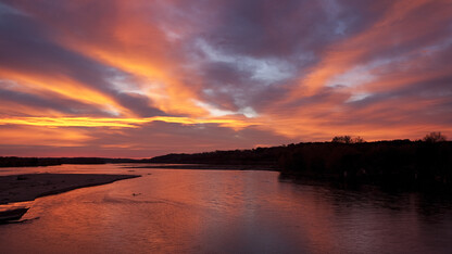 A sunset over the Platte River. A new report issued by the Conservation and Survey Division shows that nearly all of Nebraska saw declines in groundwater levels between spring 2012 and spring 2013. 