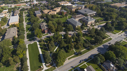 Aerial view of Nebraska's East Campus, home to the Institute of Agriculture and Natural Resources.
