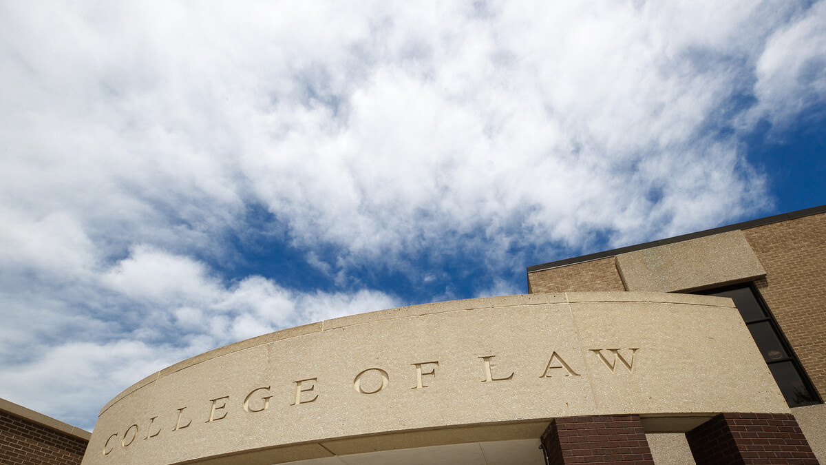 Exterior shot of McCollum Hall,  College of Law Building, 