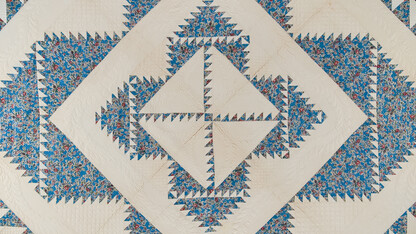 The "Block on Block" exhibition will include this quilt, "Delectable Mountains," which was most likely made in Pennsylvania between 1820 and 1830.