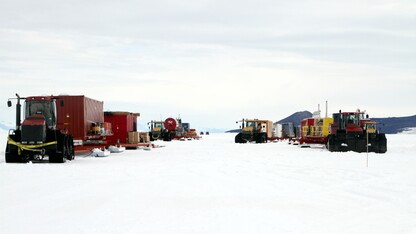 Image from the 625-mile, 14-day traverse from McMurdo Station to the Lake Whillans drill site.