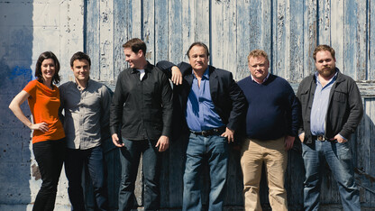 Jim Belushi (third from right) and Chicago Board of Comedy performers.