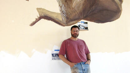 Mark Marcuson and mural