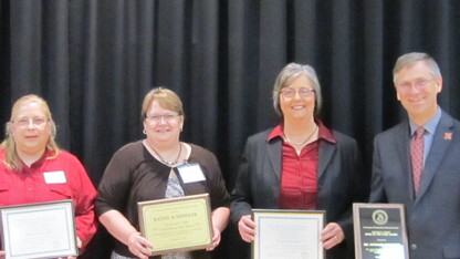 Winners of UNOPA's 2015 Oldt honors are (from left) Michelle Jacobs, Kathy Schindler, Susan Thomas and Richard Bischoff.