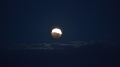 The end of the lunar eclipse on Oct. 8, 2014, the second eclipse in the current tetrad of lunar eclipses.