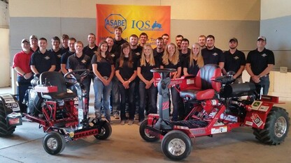 UNL's quarter-scale tractor A team took top honors at the International Quarter-Scale Tractor Student Design Competition in Peoria, Illinois, June 2-5. UNL's X team won the design category and placed third overall in the X team division.