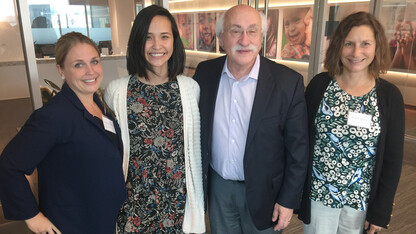 Tuyen Huynh (second from left), a graduate student in Child, Youth and Family Studies, is using a Buffett Institute fellowship to power her research into mindfulness. Pictured with Huynh is (from left) Holly Hatten-Bowers, assistant professor and early ch