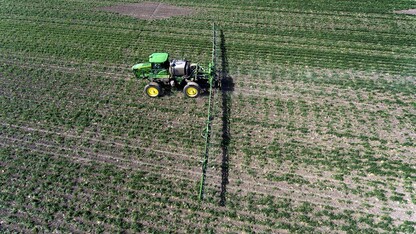 A farmer sprays cover crops to prepare for planting in April 2017 west of Holdrege. Nebraska Extension's Crop Production Roadshow will be in Holdrege on Jan. 25.