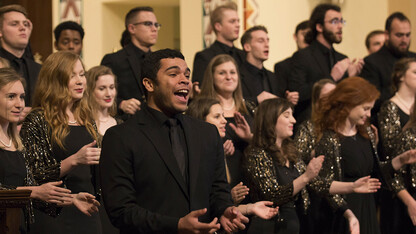 The University Singers (pictured) will perform during "A Celebration of Music and Milestone, N150" Feb. 15 at the Lied Center for Performing Arts.