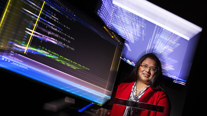 Bonita Sharif, assistant professor of computer science and engineering at Nebraska, is using eye-tracking technology to analyze how software programmers work in order to develop tools that help them write code better and faster. She has earned a $432,000 Faculty Early Career Development Program award from the National Science Foundation to fund the research and related student workshops.