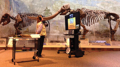 Annie Mumgaard, virtual learning coordinator at the University of Nebraska State Museum, leads a virtual field trip about mammoths and elephants for an elementary classroom. The public can register for a virtual field trip at 10 a.m., noon or 2 p.m. each Tuesday in April.