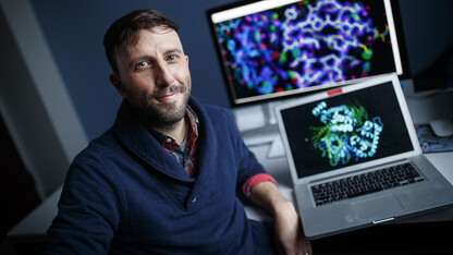 A team of Husker biochemists led by Alex Vecchio has earned a five-year, $1.8 million grant from the Department of Health and Human Services’ National Institute of General Medical Sciences to understand how the structure and assembly of membrane proteins influence the function and dysfunction of tight junctions.