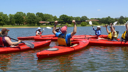 OLLI students receive an introduction to kayaking in 2015 at Holmes Lake. Attendees of the OLLI Showcase — 12:30 to 4 p.m. Aug. 12 at the Nebraska Innovation Campus Conference Center and on Zoom — will sample abbreviated classes taught by OLLI instructors.