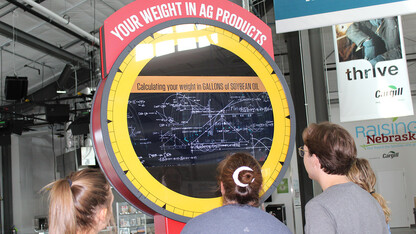 New activities at Raising Nebraska include a giant scale that translates a visitor’s weight into bushels of grain, number of newborn pigs, gallons of milk or about a dozen other Nebraska agricultural products.