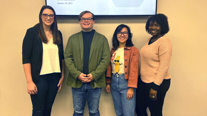 The winning team in the International Leadership Association’s annual Student Case competition consisted of (from left) Brooke Wells, Haden Botkin, Justine Yeo and Jennifer Okoliko.