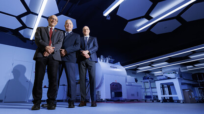 (From left) David Berkowitz of the University of Nebraska–Lincoln, Rick Evans of the National Strategic Research Institute and Ken Bayles of the University of Nebraska Medical Center