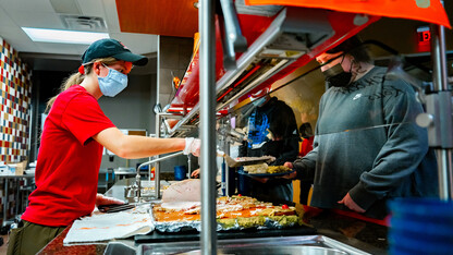 Thanksgiving dinner for Abel Sandoz Residence Hall students.