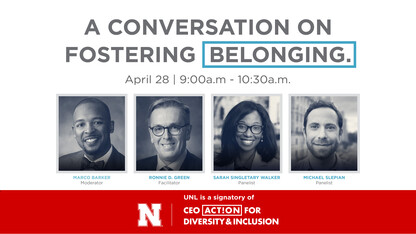 A conversation on fostering belonging. April 28. 9 to 10:30 a.m.