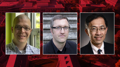 Mugshots of  (from left) Kevin Van Den Wymelenberg, Karl Daubmann and Ming-Han Li, finalists to become the university's next dean of the College of Architecture.