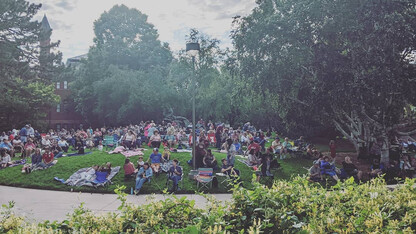 Katie Nieland, associate director of the Center for Great Plains Studies, was among the hundreds who attended the return of Jazz in June on June 1. The concert series, offered ever Tuesday evening in June in the sculpture garden west of Sheldon Museum of Art, was canceled in 2020 due to COVID-19.