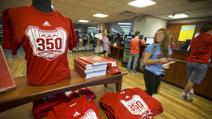 Students check out in the University Bookstore in the Nebraska Union on Aug. 25. The bookstore will open a satellite location in the old Nebraska Bookstore building at 13th and Q streets for Husker football game weekends.