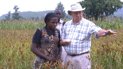 UNL agronomist Charles Wortmann works with grain producers in Uganda.