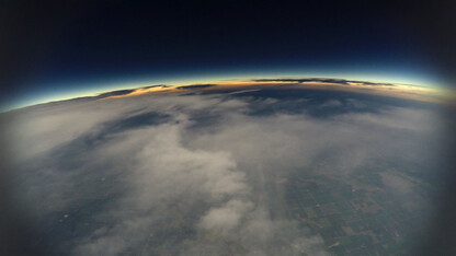 Aerial image of the approaching eclipse shadow captured by the Nebraska team that launched high altitude balloons to study the Aug. 21 event.