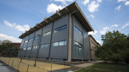 The renovation of Behlen Laboratory includes an update to the exterior façade and a complete remodel of the top three floors. The redesigned space will be used to further national defense research at Nebraska.