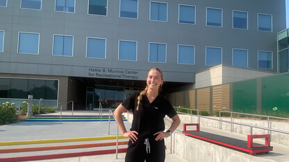 Elsa Wilcox at her summer internship experience at UNMC's Munroe Meyer Institute