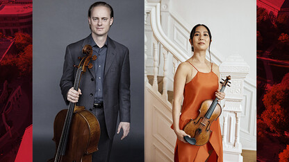 Former Chiara String Quartet members (from left) Gregory Beaver and Hyeyung Sol Yoon will play an April 24 recital at Kimball Recital Hall. They will play three new compositions by Tyler Goodrich White with Karen Hsiao Savage.