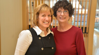 Dean Kathy Farrell and Nebraska philanthropist Rhonda Seacrest