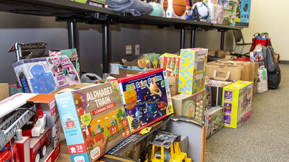 The annual Holidays for Little Huskers fulfills the holiday wish lists of the children of UNL students. [photo: Mike Jackson | Student Affairs]