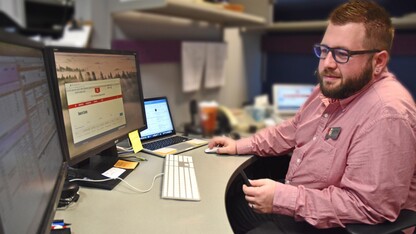 Brandon Young and the rest of Nebraska's Computer Help Center and Repair Shop staff have moved into Love Library South.