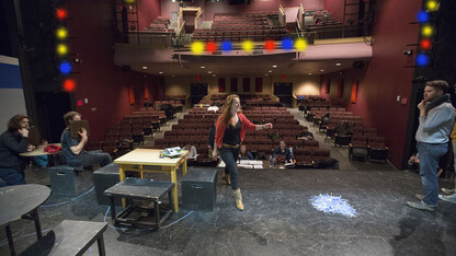 Nebraska Rep performers rehearse in Howell Theatre on the UNL campus.