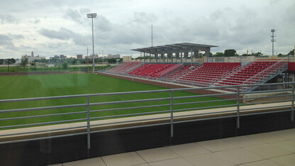 Work continues on UNL's new soccer field, located on the north edge of Nebraska Innovation Campus. The new facility will be named in honor of Barbara Hibner, a Nebraska athletics administrator who helped launch the Husker women's soccer program.