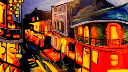 "Bourbon Street No. 7" by Jim Jacobi is featured in "Nebraska Alumni Artists 1983-1988." The exhibition, which is on display in the Eisentrager•Howard Gallery in Richards Hall, closes with an Aug. 3 First Friday celebration.