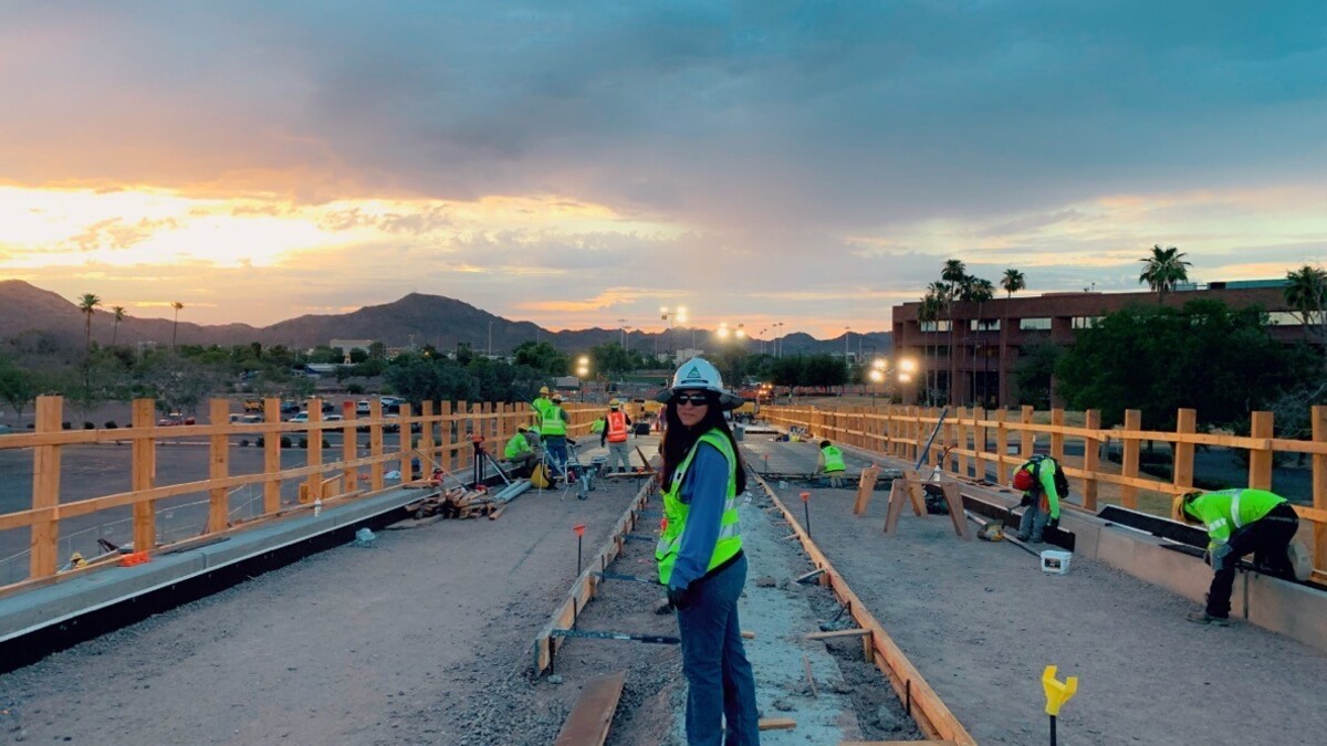 Sierra at her Kiewit internship in Phoenix, Arizona