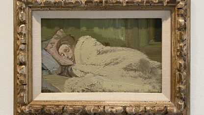  "Sleeping Woman," a 1983 oil painting by Harry Orlyk, is on view at Sheldon Museum of Art in "Framing a Legacy: Gifts from Ann and James Rawley."