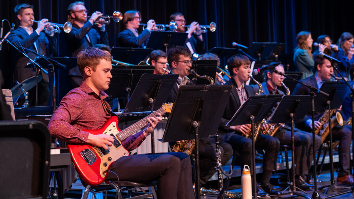 The UNL Jazz Band performs.