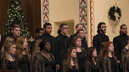Five traditional choirs from the Glenn Korff School of Music will combine for the holiday favorite Welcome All Wonders choral concert on Dec. 5 at the Newman Center.