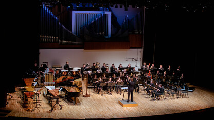 The UNL Wind Ensemble will be outdoors for a concert on Thursday, Sept. 28 in Sheldon’s sculpture garden. 