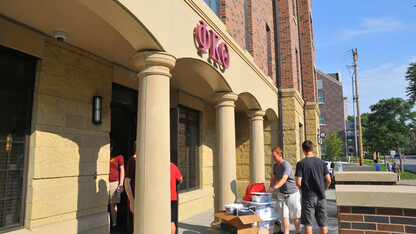 Fraternity members move in to their new house at 303 N. 17th St.